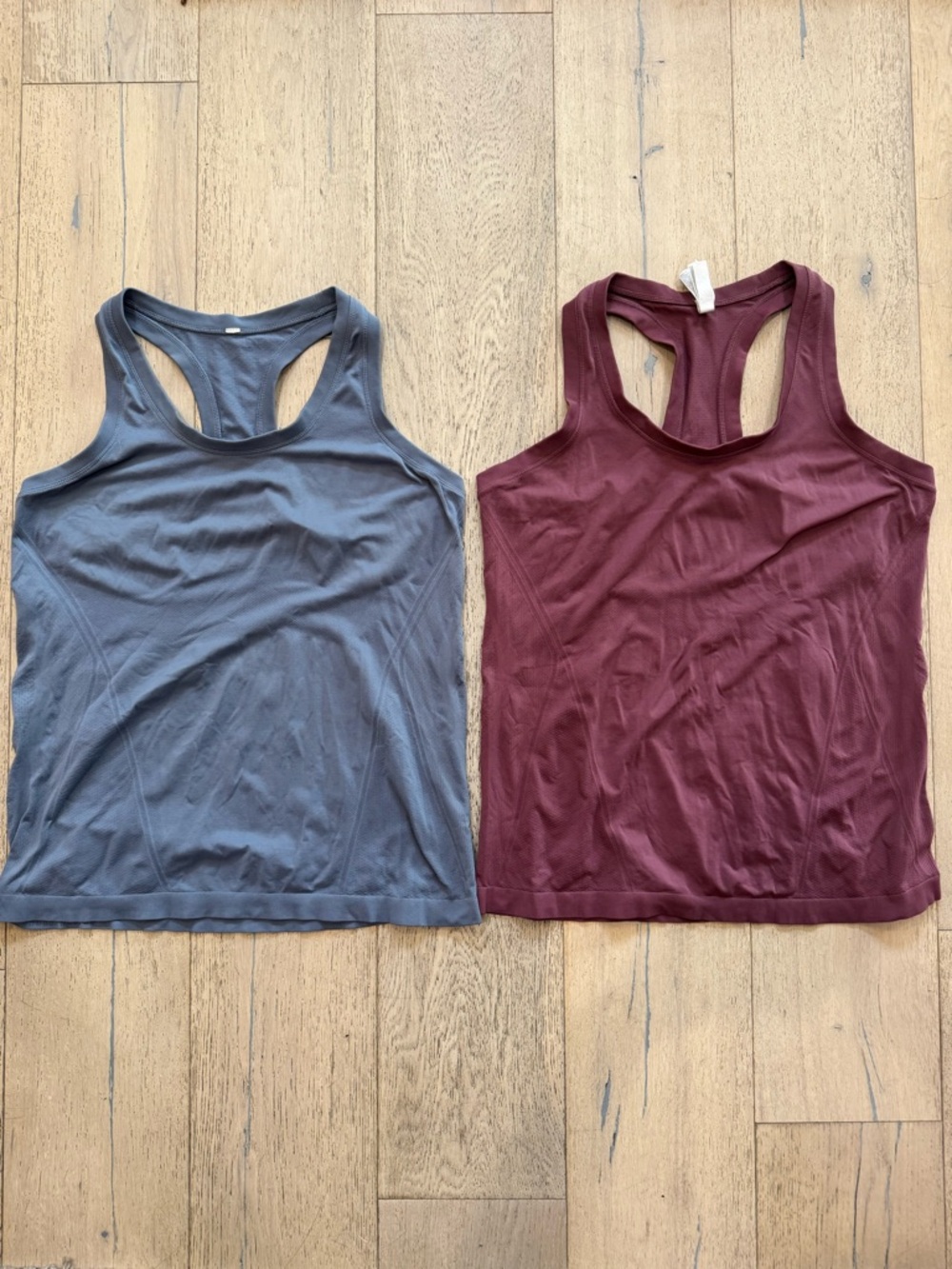 Athleta Racerback Momentum Tank Tops in Slate Blue and Burgundy W’s XL